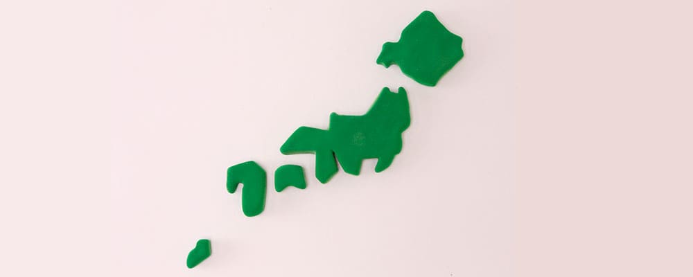 日本地図のクレイアート