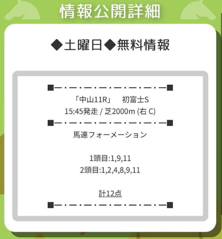 競馬キャンプ　無料予想買い目